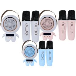 Bezprzewodowy przenośny zestaw do karaoke głośnik bluetooth + 2x mikrofon