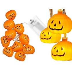 Lampki dynie 10 led wiszące halloween 200cm świecąca dekoracja ozdoba dynia