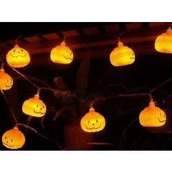 Lampki dynie 10 led wiszące halloween 200cm świecąca dekoracja ozdoba dynia