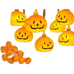 Lampki dynie 10 led wiszące halloween 200cm świecąca dekoracja ozdoba dynia