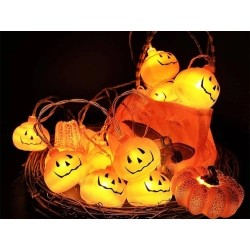 Lampki dynie 10 led wiszące halloween 200cm świecąca dekoracja ozdoba dynia