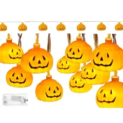 Lampki dynie 10 led wiszące halloween 200cm świecąca dekoracja ozdoba dynia