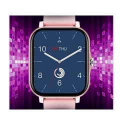 Smartwatch zegarek damski męski gumowy pasek sport bluetooth rozmowy różowy