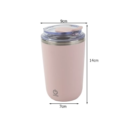 Kubek samomieszający 350ml stalowy termos na zimne i gorące smycz usb
