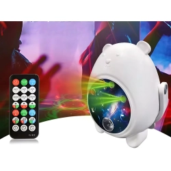 Projektor niedźwiadek lampka nocna rzutnik laserowy led pilot uniwersalny