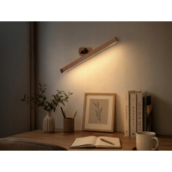 Lampka nocna ścienna magnetyczna LED kinkiet USB-C drewniana dotykowa