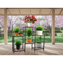 Kwietnik stojący drewniany wysoki na kwiaty doniczki 3 poziomowy regał