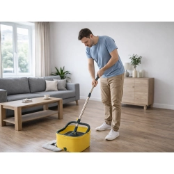 Mop obrotowy rotacyjny 360° z wiadrem i 2 nakładkami z mikrofibry, zestaw Verk Group