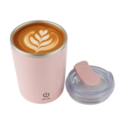 Kubek samomieszający 350ml stalowy termos na zimne i gorące smycz usb