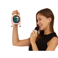 Głośnik bluetooth karaoke z mikrofonem led kolorowe kwadraty muzyka rgb