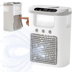 Wentylator z nawilżaczem wody na biurko usb rgb led 3 stopnie prędkości