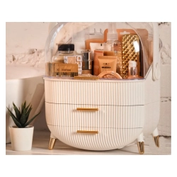 Organizer na kosmetyki z szufladami kuferek pojemny duży uchwyt elegancki