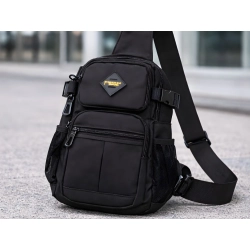 Nerka męska saszetka na ramię torba crossbody wiele kieszeni czarna