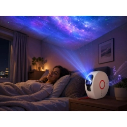 Projektor gwiazd galaktyki LED Bluetooth z głośnikiem, pilotem i lampką nocną