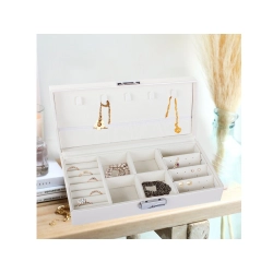 Szkatułka kuferek na biżuterię organizer kolczyki