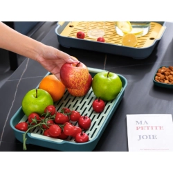 Taca kuchenna dwuwarstwowa z odpływem na naczynia warzywa owoce plastikowa