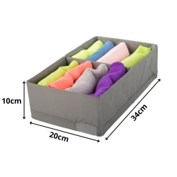 Organizer do szuflady szafy na bielizne skarpetki ubrania z przegrodą szare