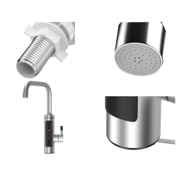 Elektryczny przepływowy podgrzewacz wody kran bateria kuchenna lcd 3000w