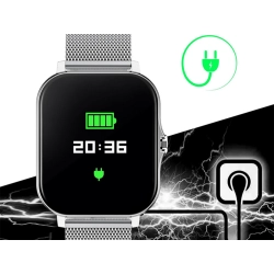Smartwatch zegarek damski męski gumowy pasek sport bluetooth rozmowy szary