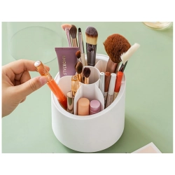 Organizer na kosmetyki pojemnik na pędzle do makijażu obrotowy z przykrywką