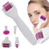 Derma roller do mezoterapii mikroigłowej wałek twarz szyja ciało zestaw 6w1