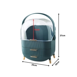Organizer na kosmetyki z szufladami kuferek pojemny duży uchwyt elegancki