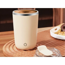 Kubek samomieszający 350ml stalowy termos na zimne i gorące smycz usb