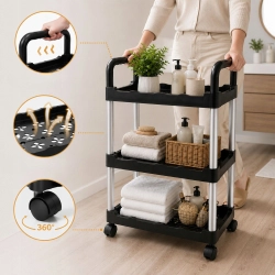 Regał mobilny wózek organizer 3 poziomy na kółkach do łazienki kuchni