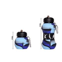 Bidon sportowy składany silikonowy butelka sportowa z dziubkiem ustnik 500