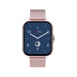 Smartwatch zegarek damski męski gumowy pasek sport bluetooth rozmowy różowy