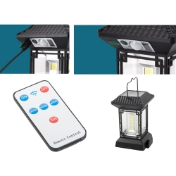 Lampa solarna z czujnikiem zmierzchu ruchu 5 trybów 60 led cob z pilotem