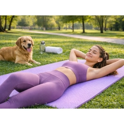 Mata do ćwiczeń jogi pilatesu fitness gimnastyczna treningowa 190cm gruba — zdjęcie 2