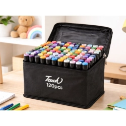 Markery alkoholowe touch zestaw 120 szt flamastry mazaki dwustronne etui