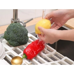 Ociekacz suszarka na zlew do naczyń owoców warzyw do suszenia teleskopowy