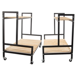 Kwietnik drewniany na kwiaty doniczkowe dwupoziomowy półka na kółkach taras