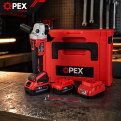 Szlifierka kątowa akumulatorowa bezszczotkowa OPEX TOOLS 21V 2x 3.0Ah 125 mm