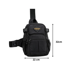 Nerka męska saszetka na ramię torba crossbody wiele kieszeni czarna