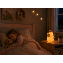 Lampka nocna kapibara dotykowa dla dzieci silikonowa USB RGB timer 30min - zdjęcie 3