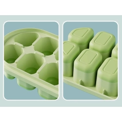 Forma do lodu kostkarka 12 kostek z przykrywką foremki spód silikonowy lód