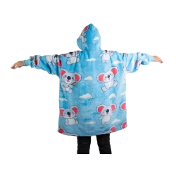 Ciepła bluza koala koc oversize xxl 2w1 gruba futrzak miękka z kapturem