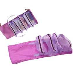 Kosmetyczka turystyczna podróżna roll funkcjonalna suwak 4 w 1 na kosmetyki