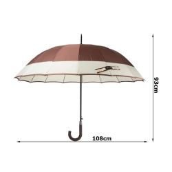 Parasol rządowy XXL automatyczny z antypoślizgową rączką, brązowy, model 25016_BR