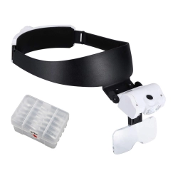 Lupa nagłowna czołowa okulary 2 led podświetlana