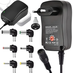 Zasilacz uniwersalny regulowany 3V-12V z 6 końcówkami DC, 30W, Verk Group