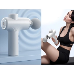 Pistolet do masażu pleców ciała nóg masażer mocny massage gun 4 końcówki