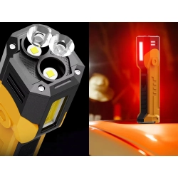 Lampa warsztatowa latar led cob akumulatorowa z magnesem hak mocna