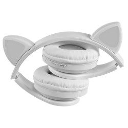 Słuchawki bezprzewodowe bluetooth radio fm mp3 kocie uszy podświetlenie led — zdjęcie 3