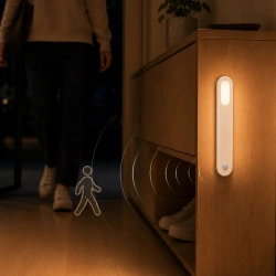 Lampka LED z czujnikiem ruchu USB magnetyczna do szafy na schody 1,5W biała