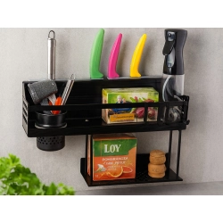 Półka na ścianę organizer kuchenny metalowy wiszący na przybory