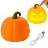 Lampka nocna biurkowa dynia halloween dekoracja led timer akumulatorowa
